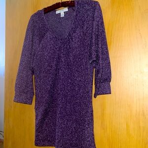 Purple 3/4 Sleeve Top SIZE: Medium